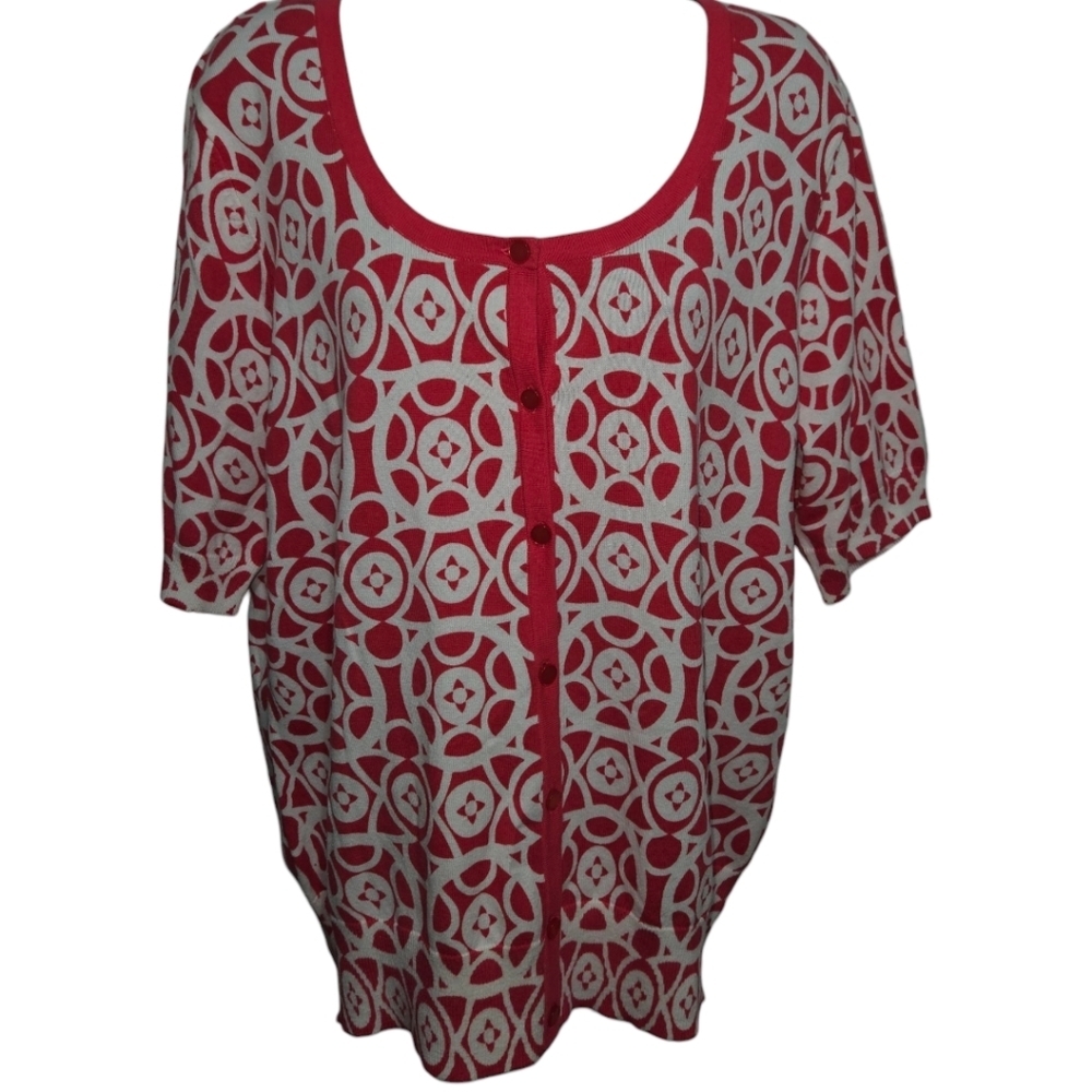NWT Designer's Originals Scoop Neck Short Sleeve Cardigan